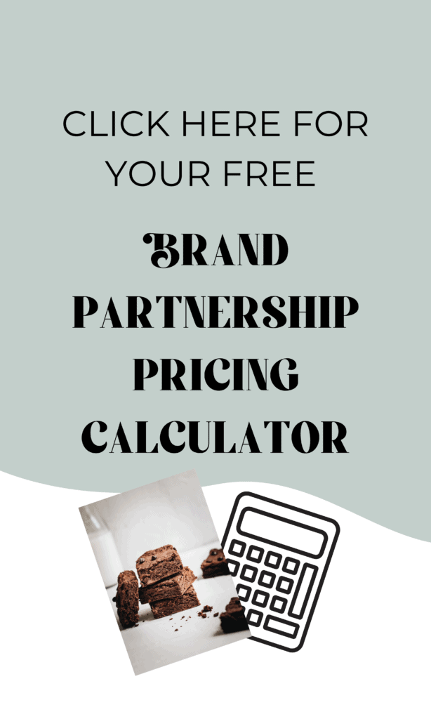 click here brand partnership pricing calculator graphic