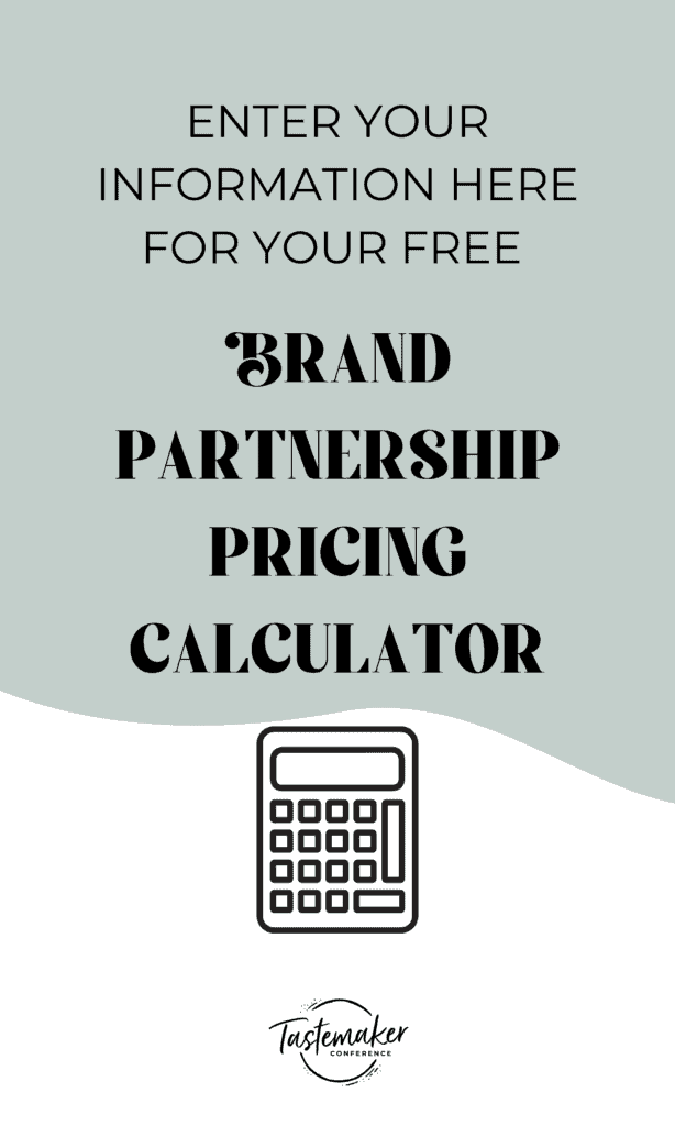 brand partnership pricing calculator freebie graphic