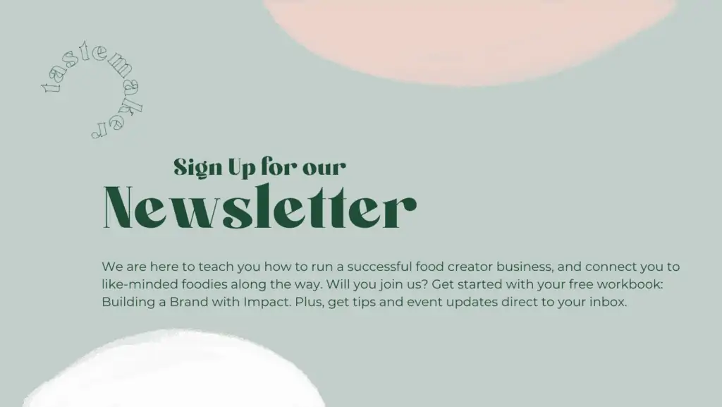 "sign up for our newsletter" graphic
