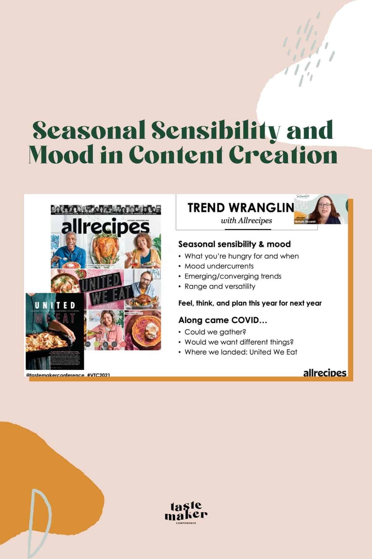slide with title of section and image from webinar - seasonal sensibility and mood