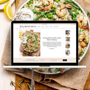 snapshot of Bethany Breaks Bread website infront of a plate of food