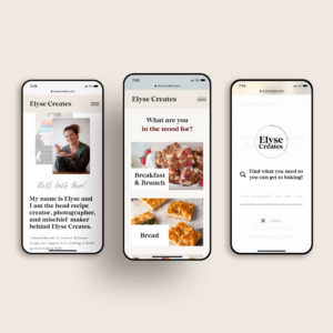 three cell phones with graphics and photos