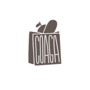 Graphic of a brown bag with the words COAGA