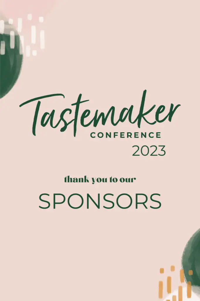 Tastemaker Conference 2023 thank you to our sponsors
